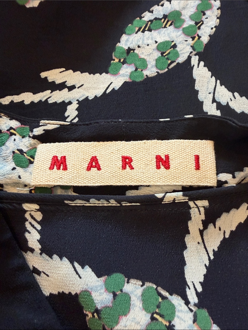 MARNI Drop Waist Print Silk Dress - Picture 9 of 16